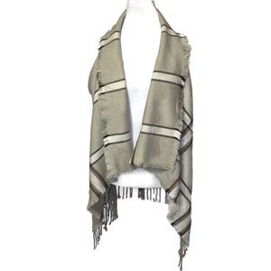 Lildy Tan/Brown/Cream Plaid Vest/Cardigan S-M EUC